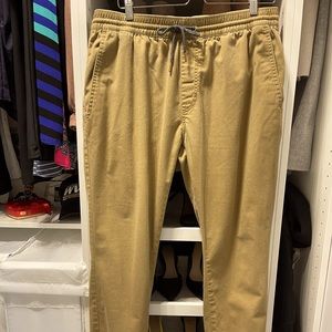 VOLCOM beige tan twill jogger pants size XL